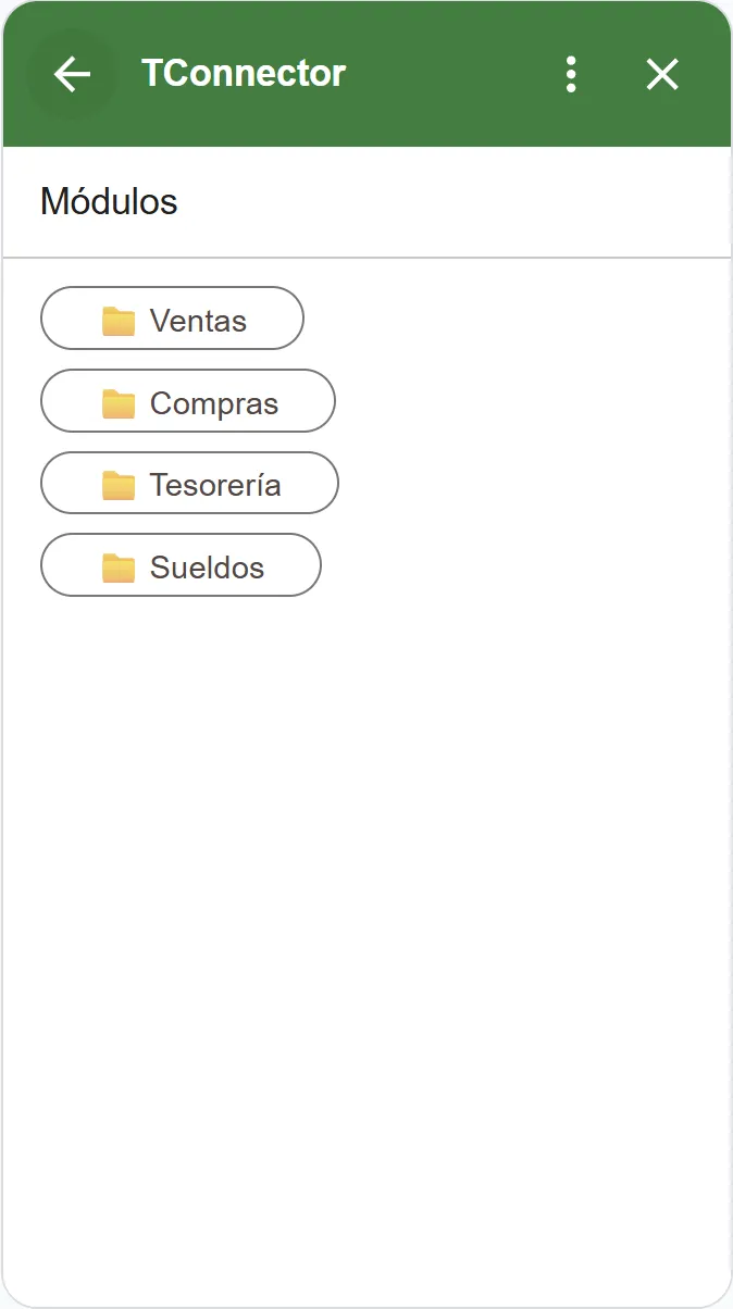 Selección de módulos